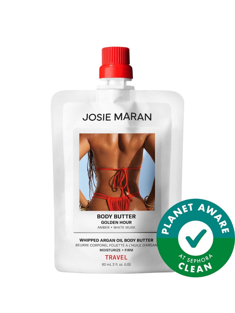 JOSIE MARAN Body Butter Travel Pouch - Red & White